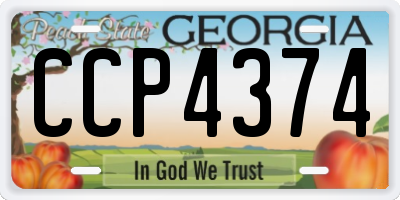 GA license plate CCP4374