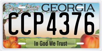 GA license plate CCP4376