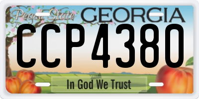 GA license plate CCP4380