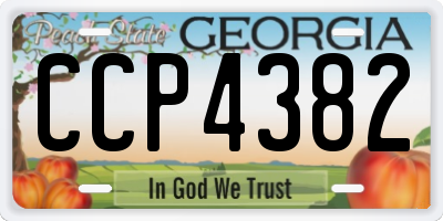 GA license plate CCP4382