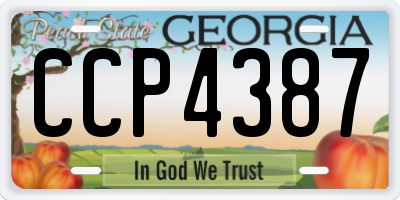 GA license plate CCP4387