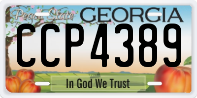 GA license plate CCP4389