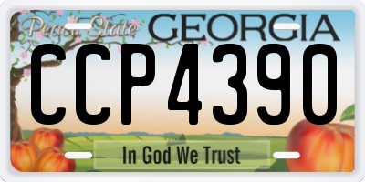 GA license plate CCP4390
