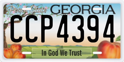 GA license plate CCP4394