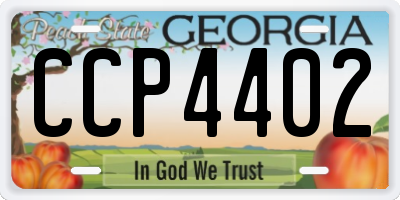 GA license plate CCP4402