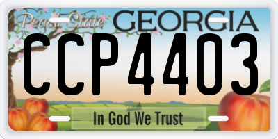 GA license plate CCP4403