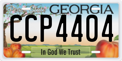 GA license plate CCP4404