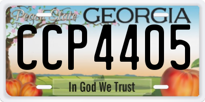 GA license plate CCP4405