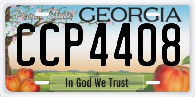 GA license plate CCP4408