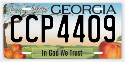 GA license plate CCP4409