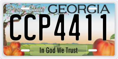 GA license plate CCP4411