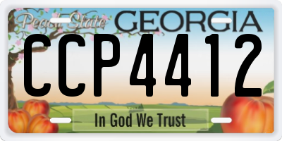 GA license plate CCP4412