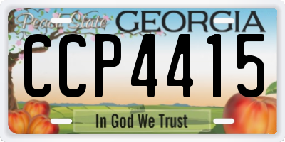 GA license plate CCP4415