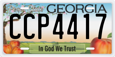 GA license plate CCP4417