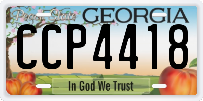 GA license plate CCP4418