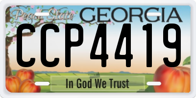 GA license plate CCP4419