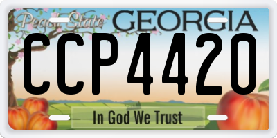 GA license plate CCP4420