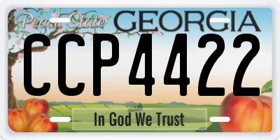 GA license plate CCP4422
