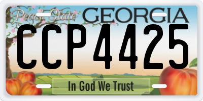 GA license plate CCP4425