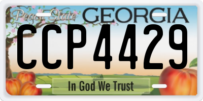 GA license plate CCP4429