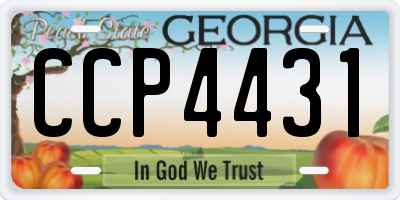 GA license plate CCP4431