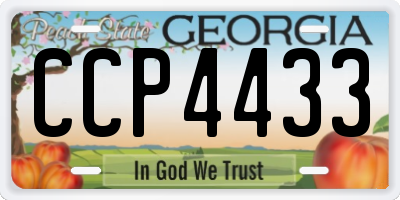 GA license plate CCP4433