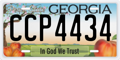 GA license plate CCP4434