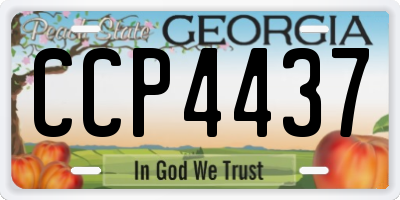 GA license plate CCP4437