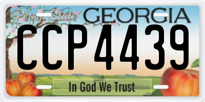 GA license plate CCP4439