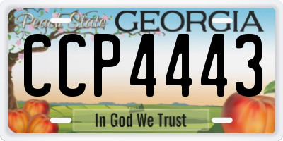 GA license plate CCP4443