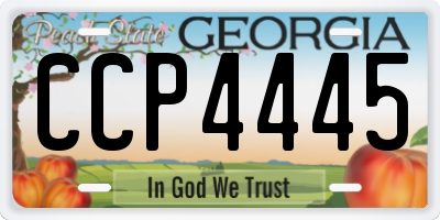 GA license plate CCP4445