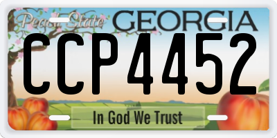 GA license plate CCP4452