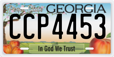 GA license plate CCP4453