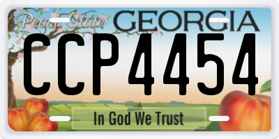 GA license plate CCP4454