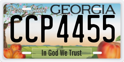 GA license plate CCP4455