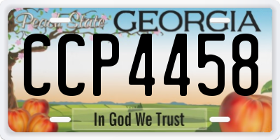 GA license plate CCP4458