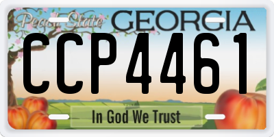 GA license plate CCP4461