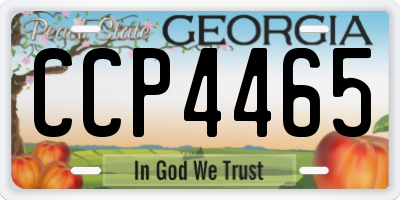 GA license plate CCP4465