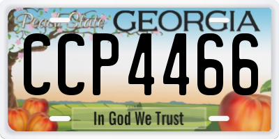 GA license plate CCP4466