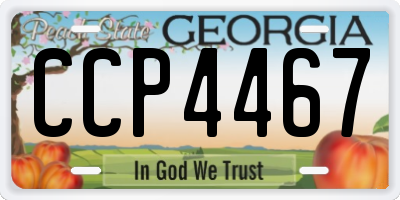 GA license plate CCP4467