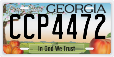 GA license plate CCP4472