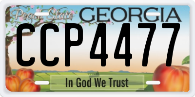 GA license plate CCP4477
