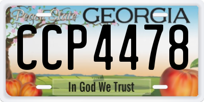 GA license plate CCP4478