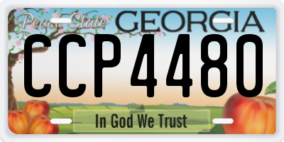 GA license plate CCP4480