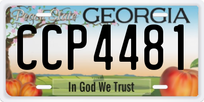GA license plate CCP4481