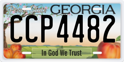 GA license plate CCP4482
