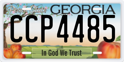 GA license plate CCP4485