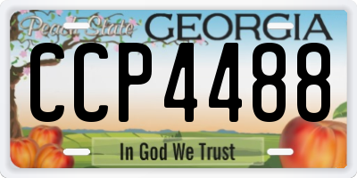 GA license plate CCP4488