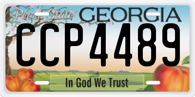 GA license plate CCP4489