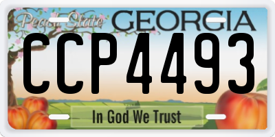 GA license plate CCP4493